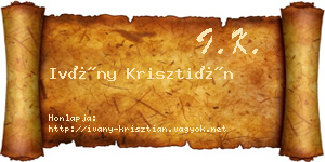Ivány Krisztián névjegykártya
